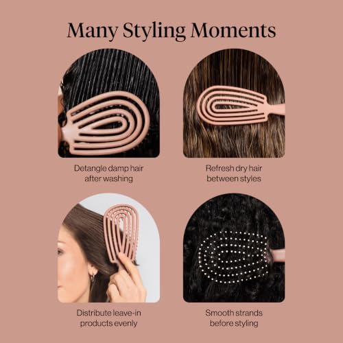 Kitsch Flexi Flow Duo Detangler Brush, Hair Brushes For Women - Terracotta - Image 6