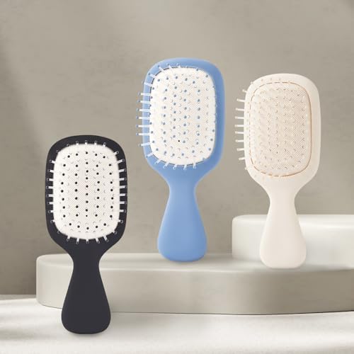 Mini Hair Bursh for Women Men and Kids, Protable Travel Size Hair Brush for Pockets Purses, Mini Detangler Brush for All Hair Types, Small Paddle Brush for Detangling (1 Pack-Blue) - Image 7