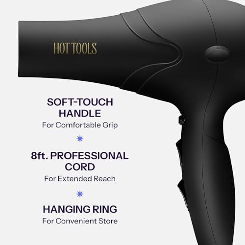 Hot Tools Pro Artist 2100 Ionic Turbo Hair Dryer, 1875 Watts, Black - Image 6