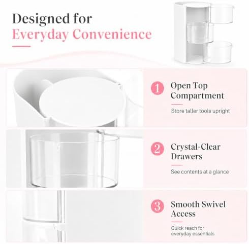 Hair Accessories Organizer, 3-Layer Rotatable Storage Box for Hair Clips - Image 4