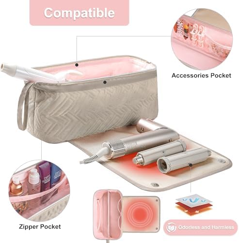 Leuded Hair Tools Travel Bag with Heat Resistant Mat for Shark Airwrap - Image 3