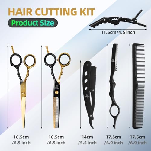 Hair Cutting Scissors Kit - 9 PCS Professional Haircut Scissors Set - Image 2