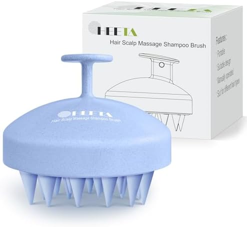 HEETA Wheat Straw Scalp Scrubber Shampoo Brush Massage Tool for Hair Growth by HEETA