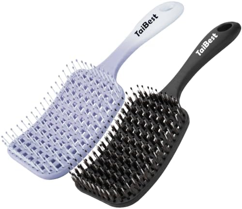 Boar Bristle Hair Brush Set – Wet/Dry Detangler for All Hair Types by TaiBest