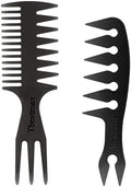 Hair Comb Styling Set Tail Combs Double Side Brushes Afro Pick Pik Comb African American Hair Brush Barber Accessories Black-2Pcs by Tbestmax