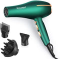 Pro Ionic Salon Hair Dryer,Xpoliman Blow Dryer,Powerful 2000 Watt with AC Motor,Quick Drying Hairdryers Diffuser Fast Dryer Lightweight Best Soft Touch Body -Green & Gold by Xpoliman