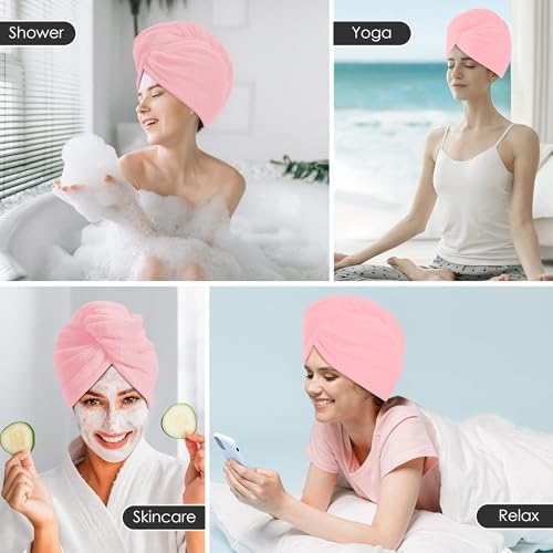 TENSTARS Hair Towel Wrap for All Hair Types, 5 Pack Microfiber Turban - Image 5