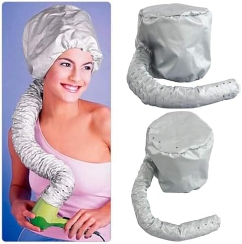 Kingzhuo 2 Pcs Bonnet Hair Dryer Portable Safe Women Hair Dryer Soft Bonnet Hair Dryer Hood Soft Hat Hair Dryer Hat Dryer for Blower (one Sliver Another is Pink) - Image 7