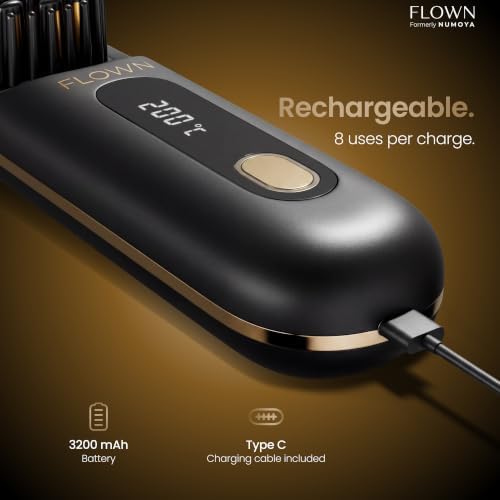 Flown® Original Go Brush MAX - No Damage Heat Brush USB-C Charger (Black) - Image 5