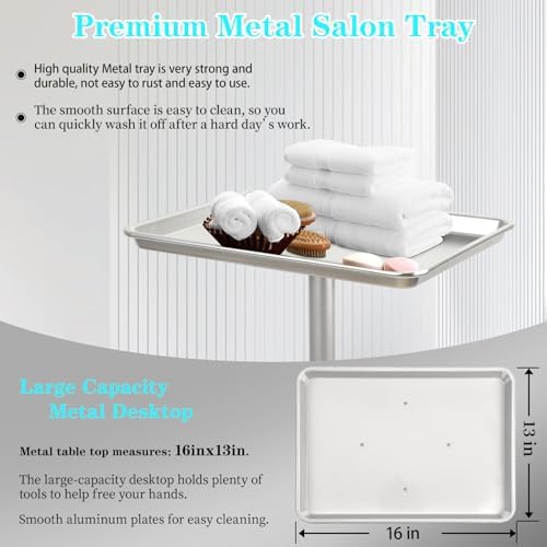Salon Tray on Wheels, Salon Color Tray with Adjustable Height - Image 2