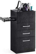 BarberPub Salon Storage Cabinet with Hair Dryer Holders 2035 (Black) by BarberPub