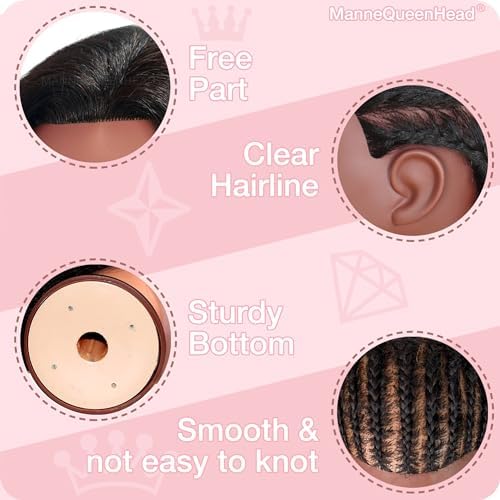 16" Mannequin Head Human Hair for Braiding Styling with stand - Image 6