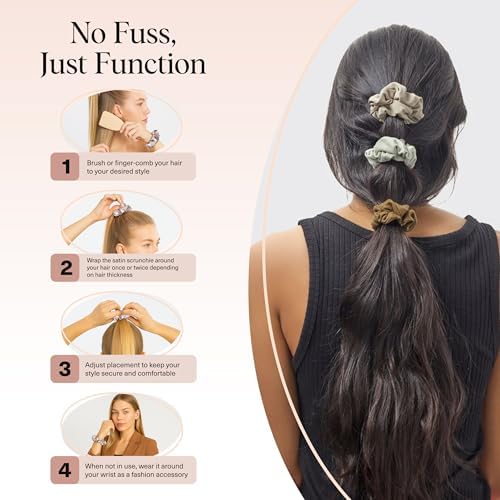 Kitsch Scrunchies for Women - Moss Green, 5 Pcs - Image 6