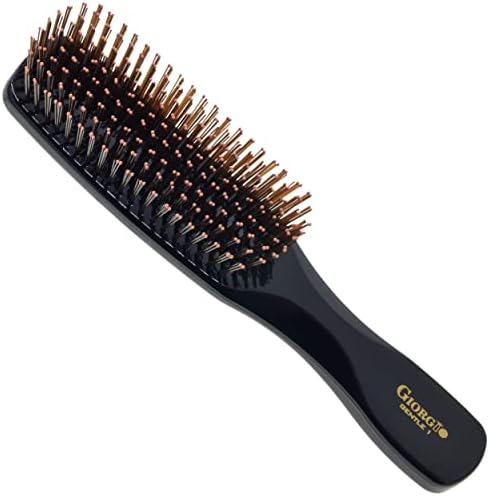 Giorgio Gentle Black Full Size Hair Brush – 7.75 Inch, Men, Women & Kids, Soft Bristles for Sensitive Scalp, Detangler Brush, Scalp Massager, Wet or Dry by GiorgioHairBrushesCombs