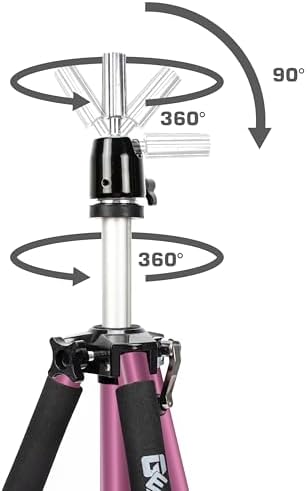 GEXWORLDWIDE GEX 63" Heavy Duty Mannequin Tripod Stand for Wig Cosmetology Training Practice Doll Manikin Head Tripod Wig Stand With Travel Bag (Rosy) - Image 5