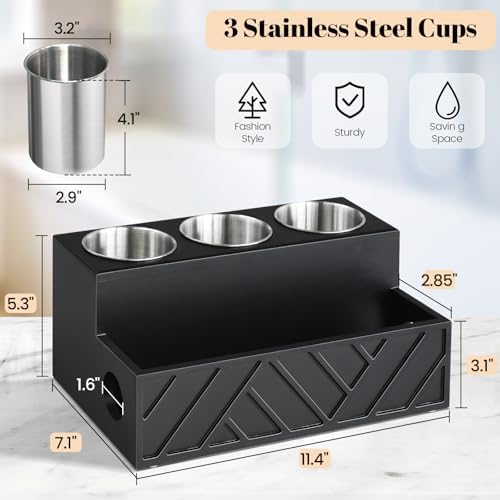 Hair Tool Organizer Wall Mounted, Hair Dryer Holder, Bathroom Countertop Organizer for Bathroom Accessories, Blow Dryer Organizer for Curling Iron, Hair Styling Tools, Vanity Organizer for Makeup - Image 7