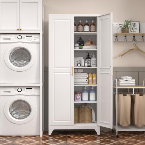 SteeLoong 75”Metal Pantry Storage Cabinet with Doors & 5 Adjustable Shelves - Image 5