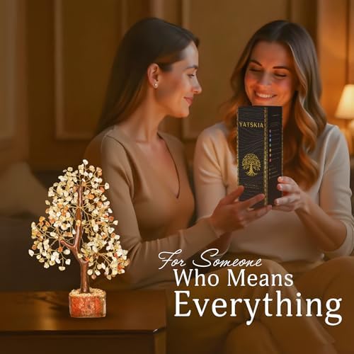 YATSKIA Citrine Tree of Life, Unique Gifts for Women, Mom & Family, Handmade Crystal Money Tree, Living Room, Bedroom & Office Decor, Birthday Gifts - Image 4