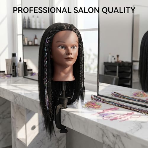 16 Inch 100% human hair mannequin head practice head for braiding - Image 5