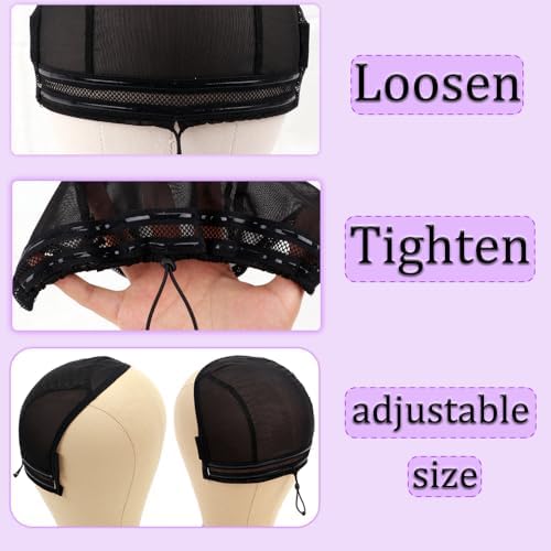 U Part Wig Cap with Drawstring & Anti-Slip Elastic Band Set - Image 4