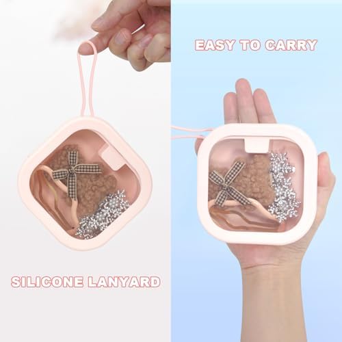 Cute Mini Hair Tie Organizer Travel Portable Stackable Hair Tie Holder for Hair Accessories, Scrunchies and Small Items, Bobby Pin Holder- Ideal Gift for Teen Girls Toddler Women, Pink - Image 4
