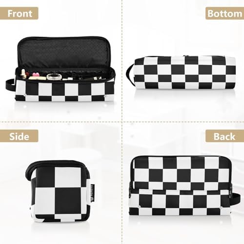 Checkerboard Plaid Hair Tools Travel Bag Carrying Case Portable Travel Organizer Pouch with Heat Resistant Mat for Hair Dryer Flat Irons Curling Iron - Image 5