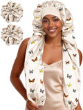 Double Layer Satin Bonnet Unisex Pantyhose Bonnet Sleep Cap by YIHENGMEI