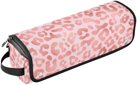 Hair Tools Travel Bag with Heat Resistant Mat Detachable 2-in-1 Curling Iron Travel Case Hot Tools Organizer for Straightener Flat Iron Pink Leopard Animal by WelcometoElliTarr