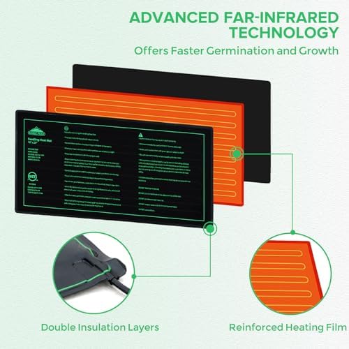EAGLE PEAK Seedling Heat Mat 10”x20”, UL & MET-Certified Heating Pad for Seed Starting, Waterproof Heating Mat for Seed Germination, Warm Hydroponic Gardening Heating Pad, Contains (1) Warming Mat - Image 2