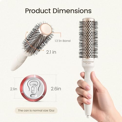 AIMIKE NaturaVol Round Brush for Blow Out, 1.3" Small Brush for Short Hair - Image 3