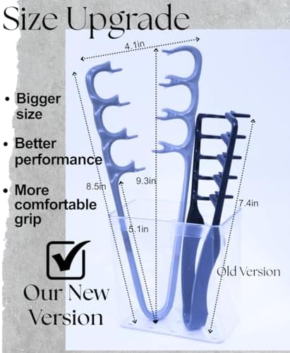 2 PCS Upgraded Texture Comb, Volumizing Root Lift Tool for Messy Natural Curly Hair, Wide Tooth Detangling Comb, Portable Hair Styling Tool, Ideal Gift for Kids Teens Family - Image 6