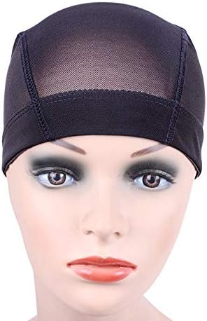 YANTAISIYU 2 PCS/Lot Black Mesh Cap Wig Cap for Making Wigs Stretchable Hairnets with Wide Elastic Band (Mesh Cap L) - Image 2