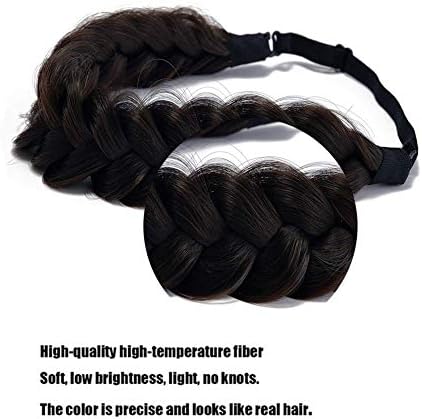 Synthetic Hair Braided Headband Classic Wide Strands Wedding Disorderly Fluffy Braids Wig Band Women Beauty Accessory - Image 3