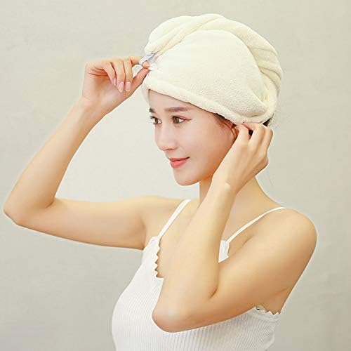 Microfiber Hair Drying Wrap Towel for Women Turban Fast Dry White - Image 4