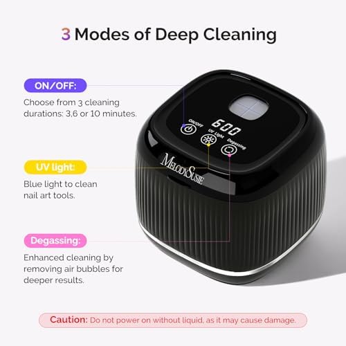 MelodySusie 2 in 1 Nail Tool Cleaning Machine for Nail Tools DL-160 Black - Image 5