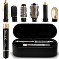 Hair Dryer Brush 6 in 1, 1200W Hot Air Styler Brush with Leather Box, Blow Dryer Volumizer Brush, Curling Iron & Straightener for Smoothing, Volumizing, Curling - Black by Unknown