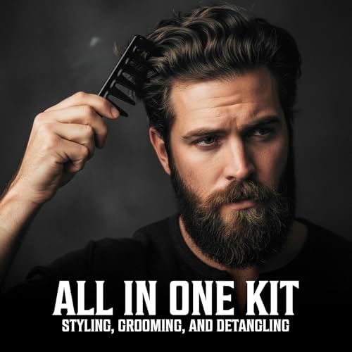 Viking Revolution Professional Hair Styling Combs for Men - 6 Piece Set - Image 4