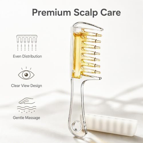 Scalp Hair Oil Applicator Comb,Oil Dispensing Hair Brush for Hair Care - Image 2