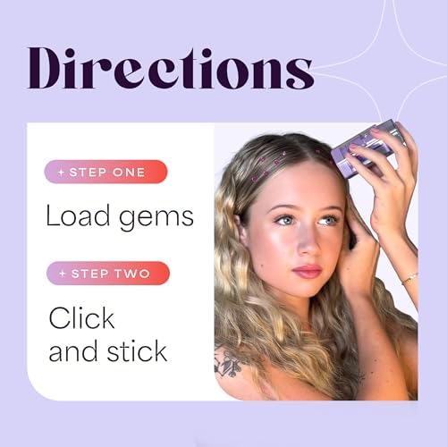 Hally Hair Gem Pen, 240 Stick-On Hair Gems with Stamper Tool, Easy to Apply and Remove, Hair Accessories Kit for Girls and Kids (Pack of 2) - Image 4