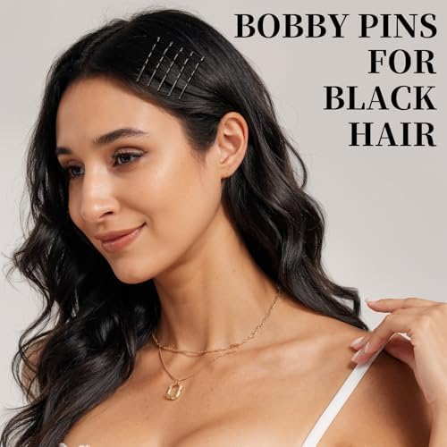 YGDZ 750PCS Bobby Pins Black Kit, 250 Hair Pins for Women, 2 Inch Wave Bobby Pins for Black Hair, 500 Clear Elastic Hair Ties, Bulk Hair Pin for Buns, Hair Accessories for Women, Kids, Girls - Image 4