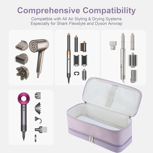 BAGCRAZY Travel Case for Shark FlexStyle & Dyson Airwrap, Purple - Image 3
