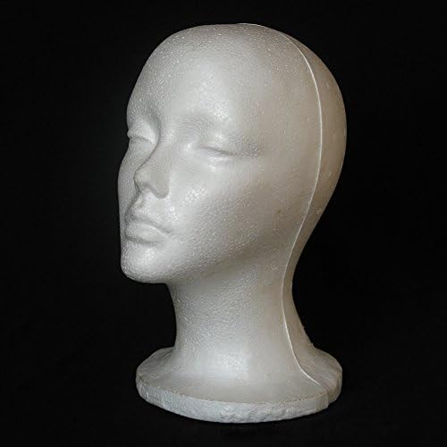 Female Foam Mannequin Head Model Hat Wig Jewelry Holder Shop Display Stand Rack, Flat and Smooth Without Holes, Non-Toxic and Odorless (female) - Image 4