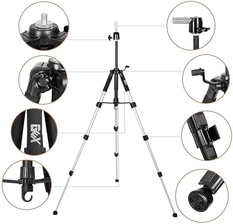 GEXWORLDWIDE 55" Mannequin Tripod Stand Heavy Duty Wig Stand Canvas Block Training Doll Manikin Head for Cosmetology Hairdressing (Silver) - Image 2