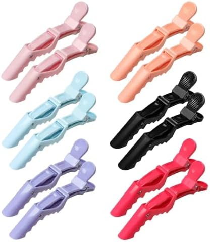 Ella & Sara 12-Pack Alligator Hair Clips, Salon Professional Sectioning & Styling Clips with Wide Teeth & Non-Slip Grip, Double-Hinged Design for Hair Cutting, Coloring - Candy Colors by Unknown