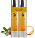 GK HAIR Oil For Curly hair- Organic Argan Oil for Dry, Damaged Hair - Frizz Control Serum Upto 72 hours - Best For repair, Shine & Smoothening Pack of 2 (3.4 Oz) by GKHAIR