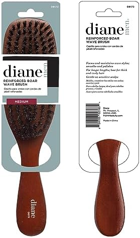 Diane Reinforced Boar Bristle Wave Brush for Men and Barbers – Medium Bristles for Thick and Curly Hair – Use for Detangling, Smoothing, Wave Styles, Restore Shine and Texture - Image 6