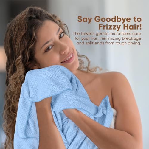 HOMEXCEL 5PK Microfiber Hair Towels, 40x20 in, Fast Drying for Long Hairs - Image 3