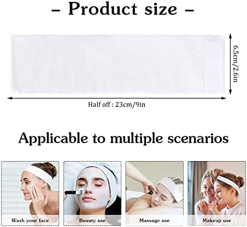 Pimoys 30 Pcs Disposable Spa Headbands, Nonwoven Stretch Facial Wrap - Image 3