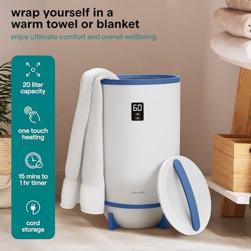 SereneLife Towel Heater for Bathroom & Spa | Portable Large Bucket Style Towel Warmer with Timer | 21L Luxury Electric Heater for Oversized Towels, Robes & Blankets | Auto Shut-Off | Fragrance Discs - Image 6