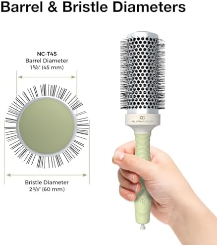 Olivia Garden NewCycle Round Thermal Hair Brush (not Electrical) with Ceramic Barrel, Ionic Technology and Made from 100% Recycled Material (Except bristles) - Image 2